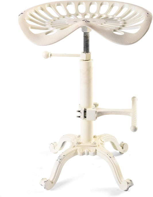 Vintage Tractor Seat Bar Stools Rustic 20-27inch Counter Height Adjustable Kitchen Island Chair Industrial Swivel Saddle Seat for Coffee House Office