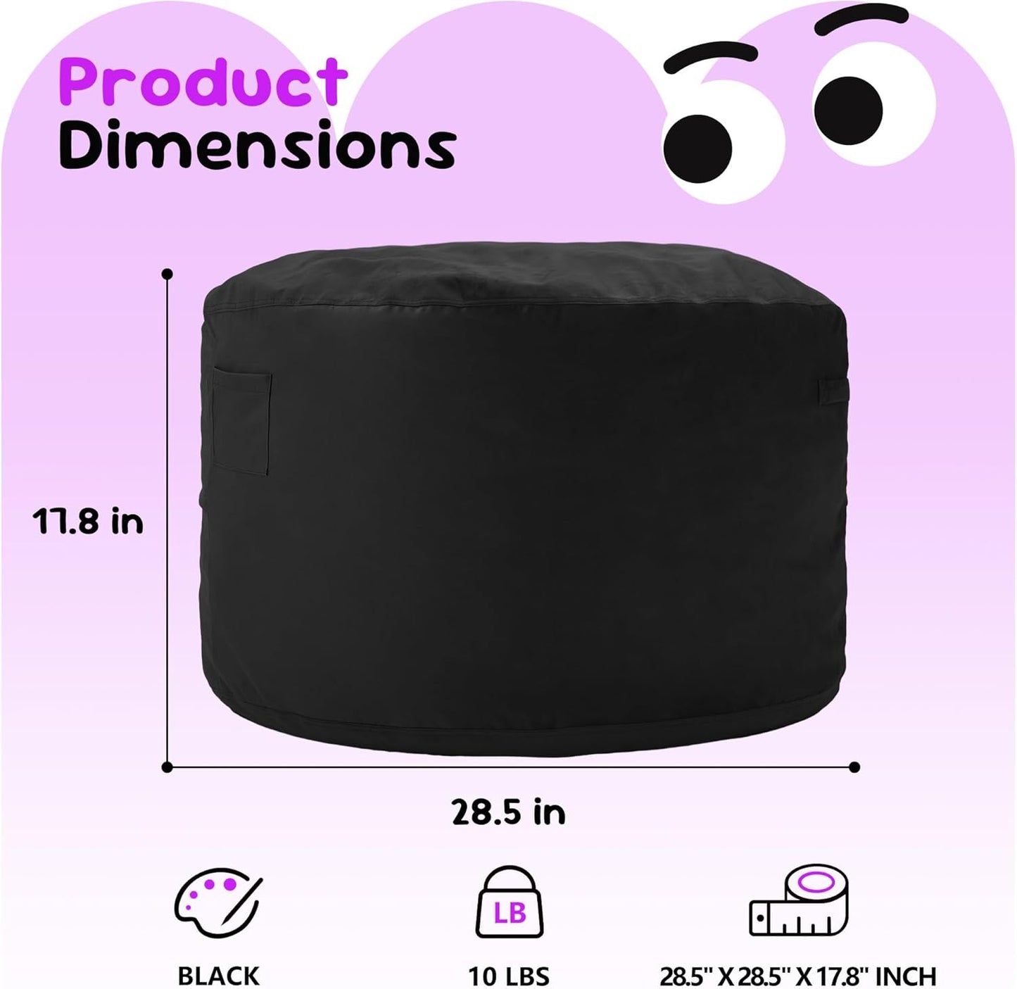 Hobestluk Bean Bag Chairs 2.5FT Bean Bag Chair with Memory Foam Filled & Machine Washable Cover,Beanbag Chair, Small Bean Bag Chairs for Playroom, Living Room, Bedroom