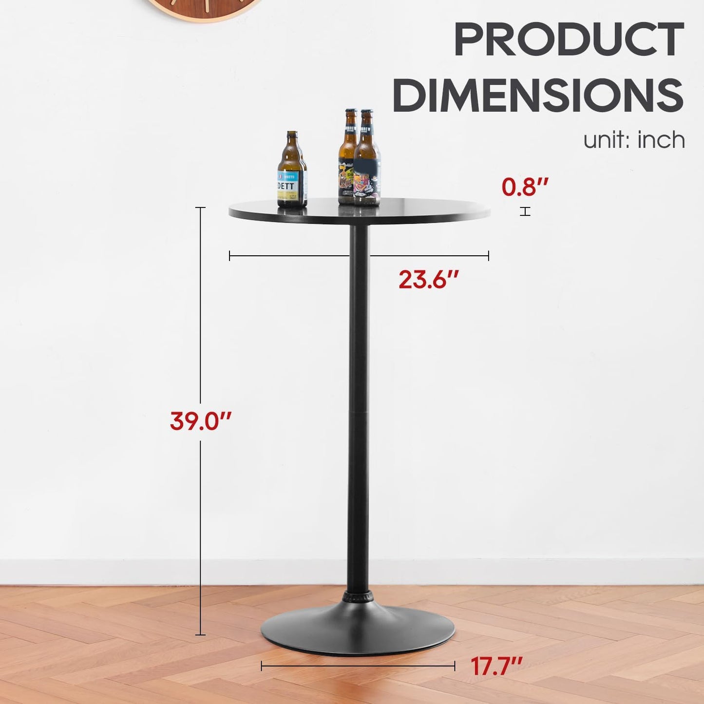 FDW Pub Table 40 Inch Height Cocktail Table Round Bistro Bar Table for Home and Kitchen Dining