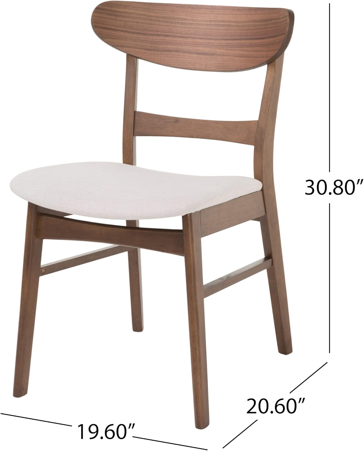 Christopher Knight Home Idalia 50" Rectangular Dining Set, 5-Pcs Set, Natural Walnut / Light Beige