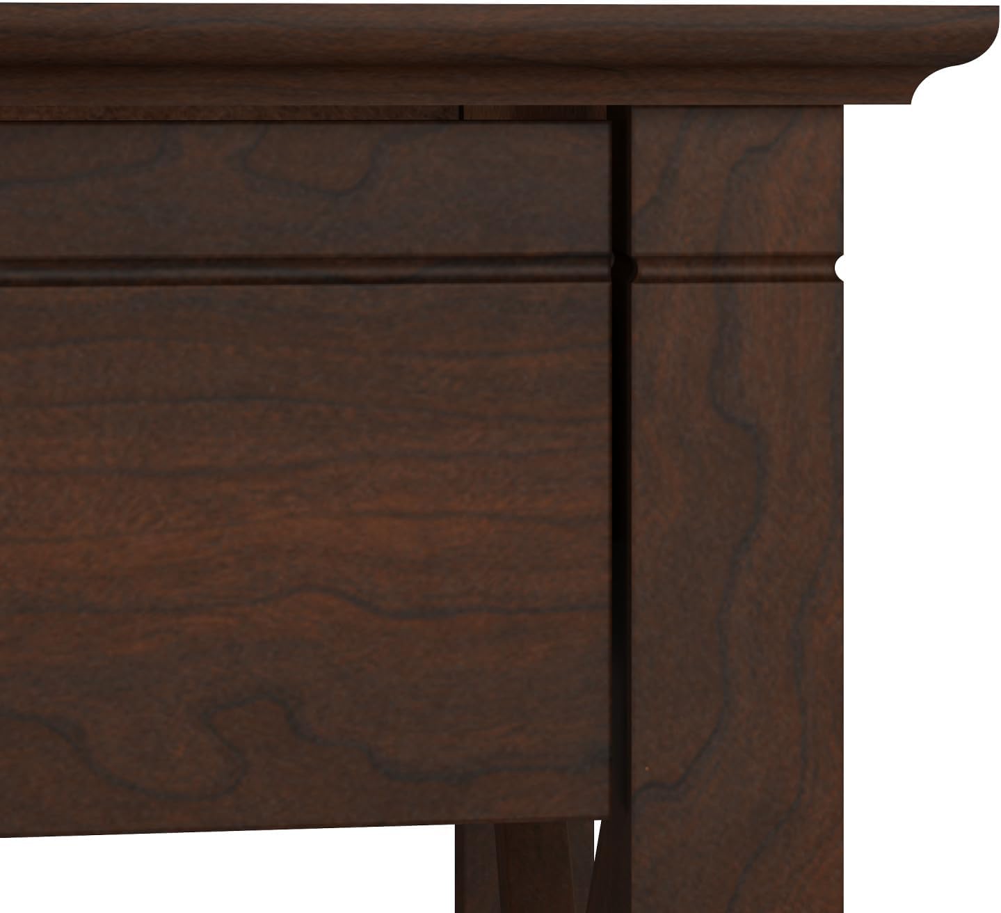 Bush Furniture Key West 60W Modern Farmhouse L Shaped Desk in Bing Cherry | 60-Inch Corner Table for Home Office