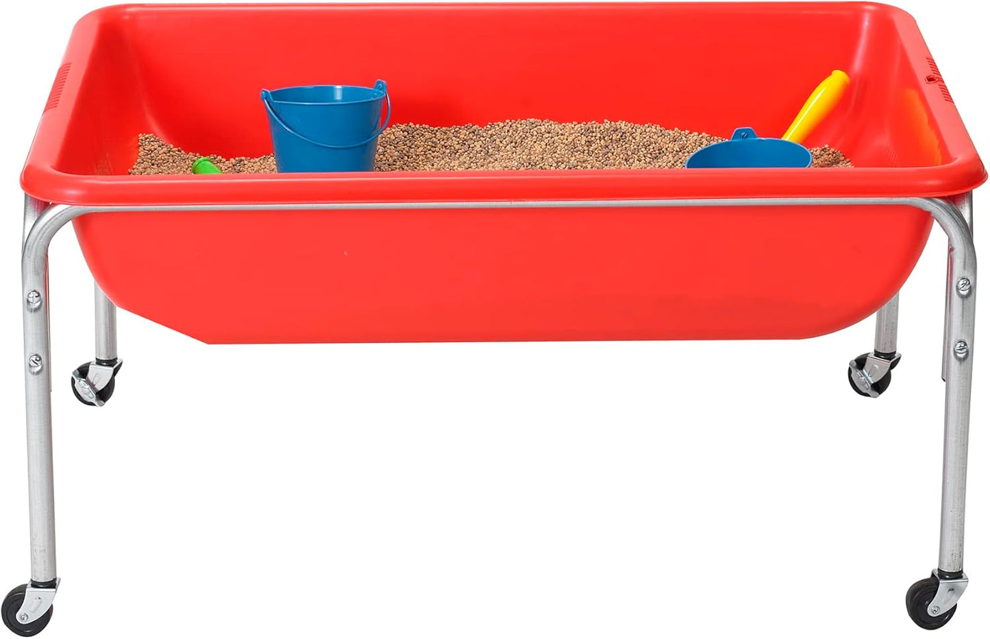 Children's Factory Medium Sensory Table – 18″ Height Table and Lid, Sandbox with Lid, Water Table for Kids, Red