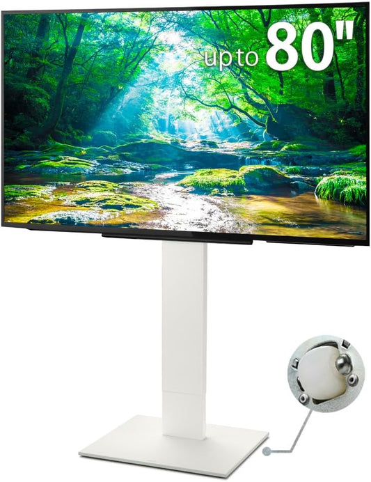 WALL V5 High Type | Minimalist Rolling TV Stand for 32–80 Inch | Satin White | Portable, Space Saving, Height Adjustable, No Drill | for Living Room and Bedroom | Japan-Engineered Design