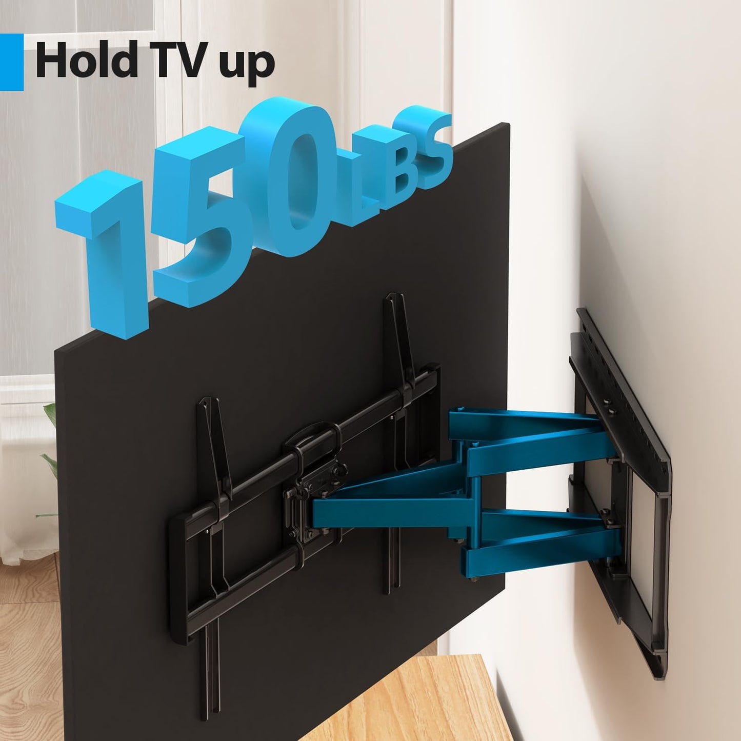 37-90 inch Full Motion TV Wall Mount, Fits 24" Wood Studs, Wall Mount tv Bracket with Smooth Swivel, Tilt, Extension, TV Mounts Hold up to 150lbs, Max VESA 600x400 mm, Fit Most 75 85 86 TVS