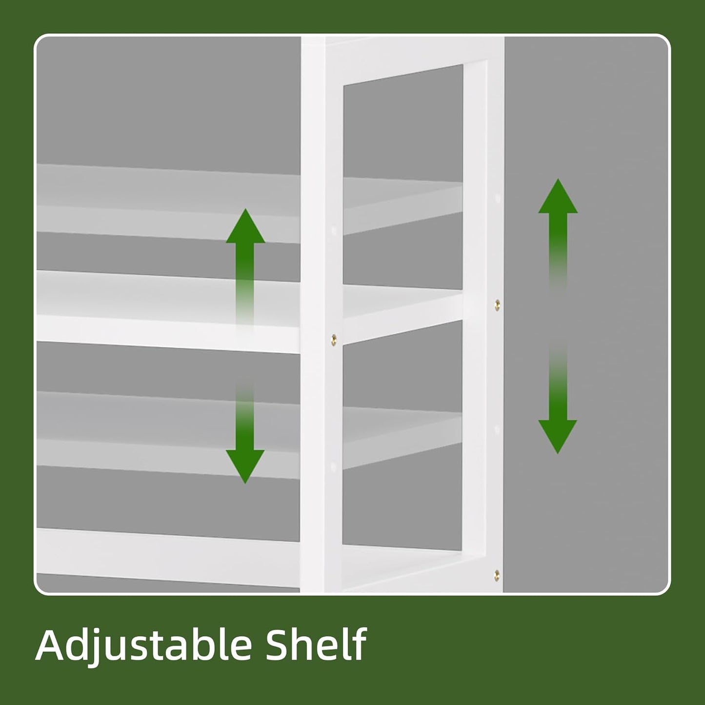 5-Tier Bookshelf, Industrial Bookcase with Bamboo Frame, Modern Display Standing Shelf Unit, Tall Wood Storage Organizer for Living Room, Home Office, White
