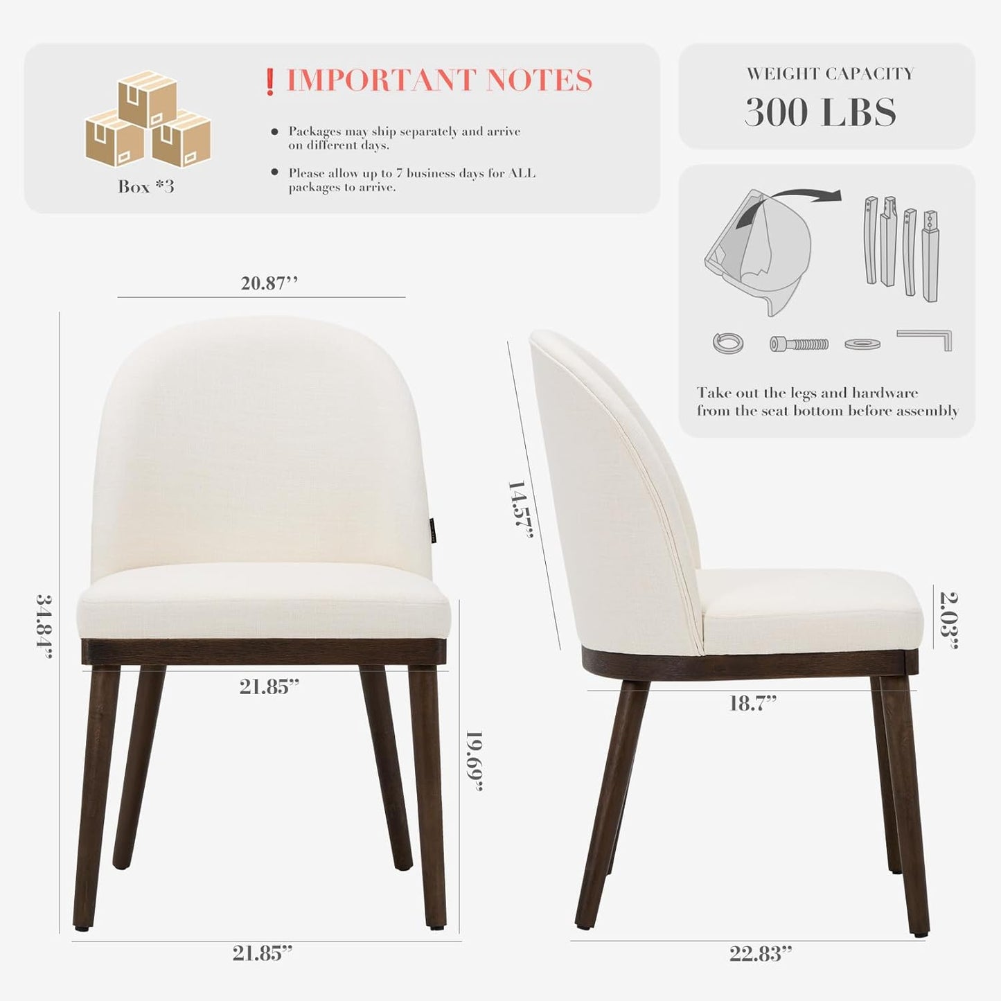 COLAMY Upholstered Dining Chairs Set of 6, Large Dining Room Kitchen Chairs with High Back and Deep Seat, Modern Fabric Dinner Chairs with Wood Legs, Beige