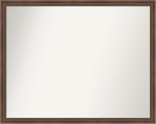 Amanti Art Brown Bathroom Mirror for Over Sink, 24x30 Florence Light Brown Rectangle Vanity Mirror, Large Casual Frame, Hangs Horizonally and Vertically, Bathroom Wall Decor, Non-Beveled Edge