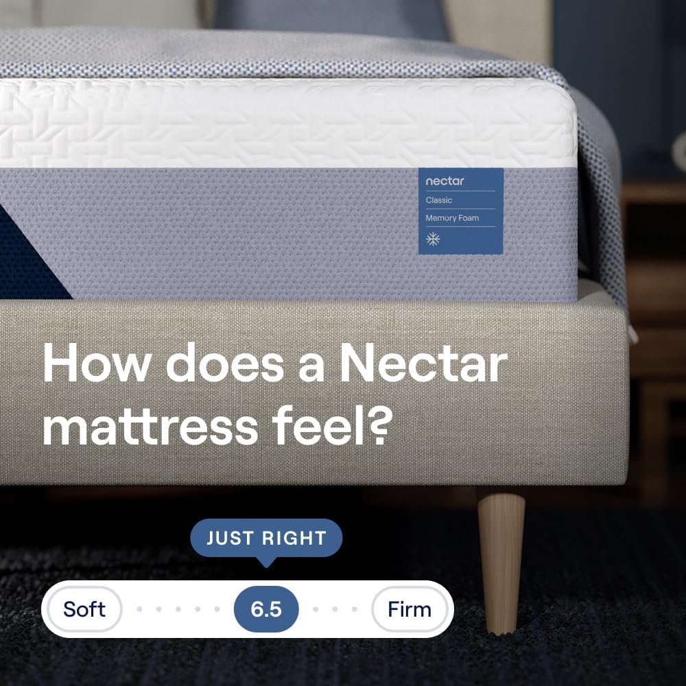 Nectar Classic 12” King Mattress - Medium Firm - Contouring Memory Foam - Cooling Top Layer - Support & Pressure-Relief - Mattress in a Box - 365-Night Trial & Forever Warranty