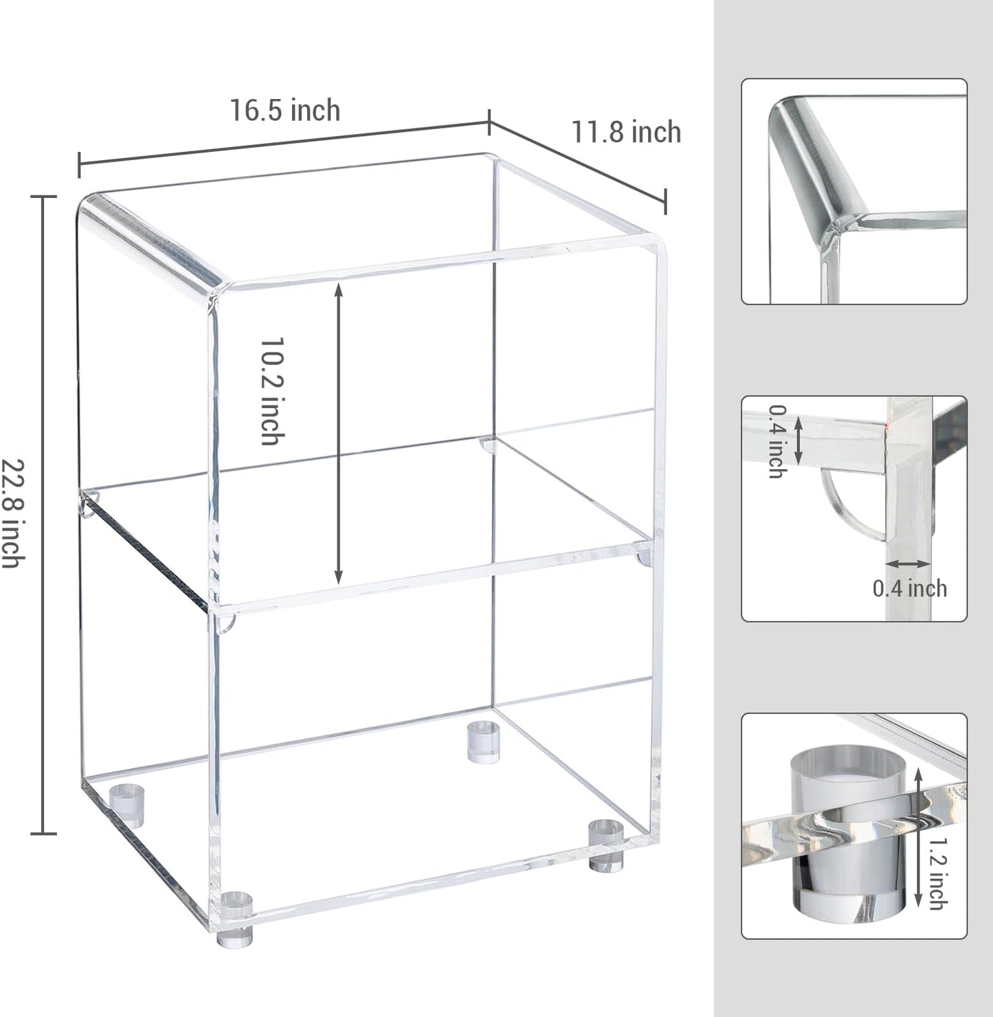 MyGift 3 Tier Clear Acrylic Table, Accent Furniture for Living Room, Bedroom Clear Nightstand Side End Tables