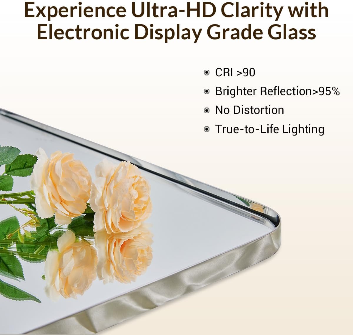 ANDY STAR Chrome Bathroom Mirrors for Over Sink, 30x55 Inch Polished Silver Mirror for Wall, Rectangular Metal Framed Vanity Mirror -Modern Clean Design with Superior Stainless Steel Frame