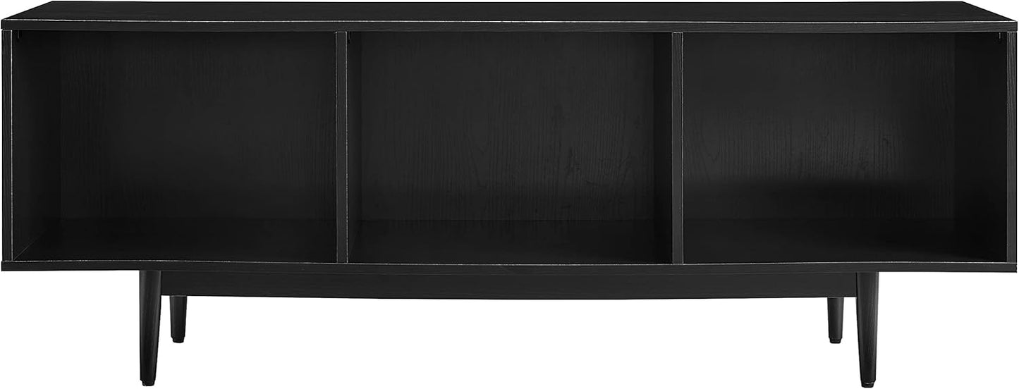 Crosley Furniture Liam Large Vinyl Record Storage TV Stand and Entertainment Center, Media Console, Black
