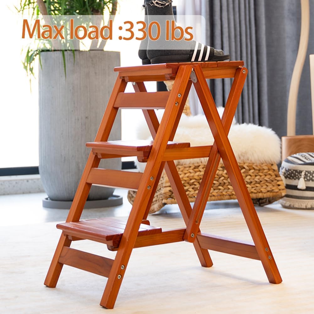 Wooden Step Stool for Adults/Folding stools Wood Step Ladder/Lightweight Step Stool/Folding Step Stool, Portable Ladder, Anti-Slip Ladder,high Chair,Step Chair