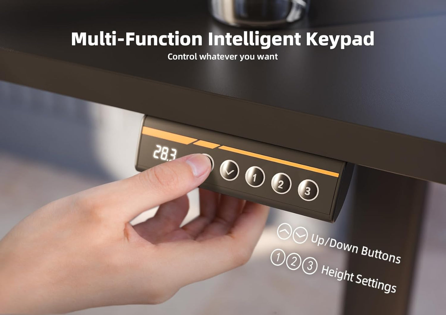 YDN Electric Standing Desk, 40x24 Inch Adjustable Height Stand up Desk, Sit Stand Home Office with Splice Board, Black