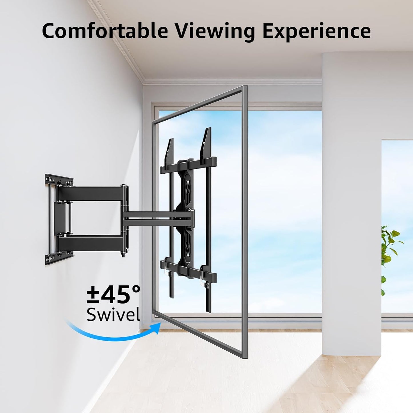 MOUNTUP Heavy Duty Full Motion TV Wall Mount for 50-110 inch Large TVs, Holds 250 lbs, 1.65" Slim TV Bracket with Extension, Swivel & Tilt, Preassembled, Max VESA 800x600mm, Fits 12-24" Studs, MU0096