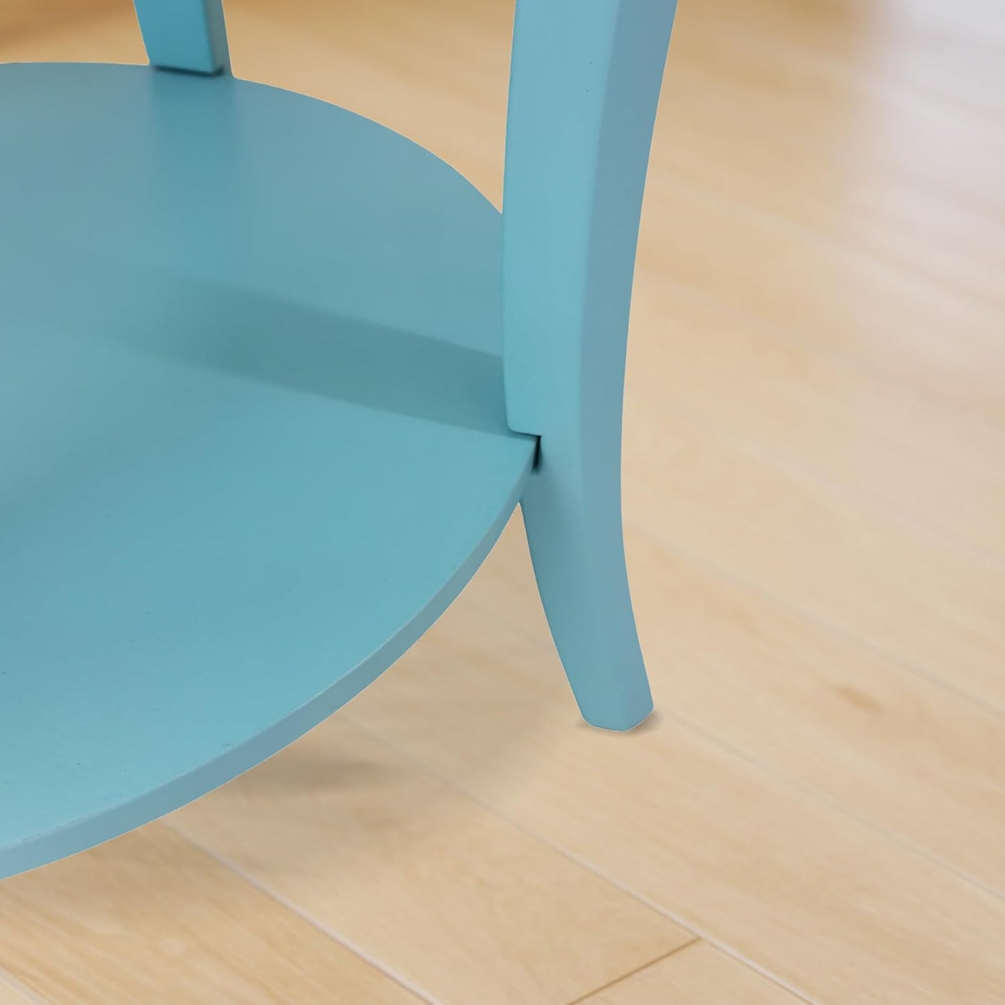 Roundhill Furniture Perth Contemporary Round End Table with Shelf