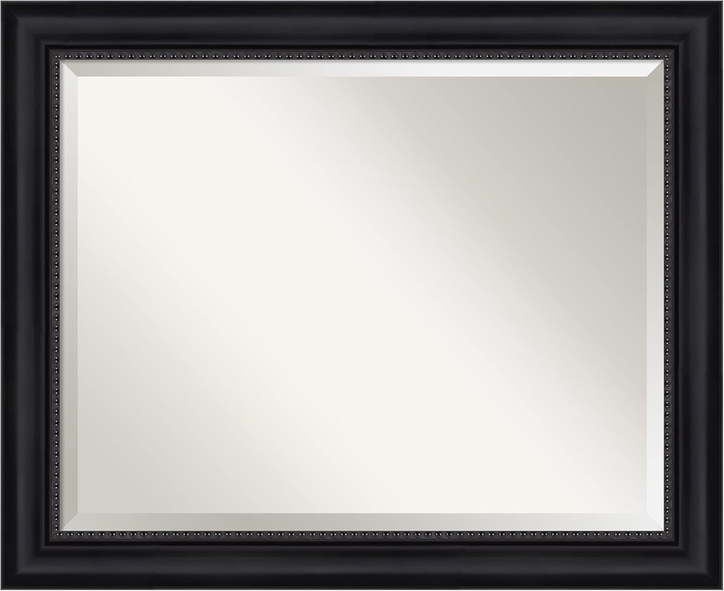 Amanti Art Black Bathroom Mirror for Over Sink, 27x33 Astor Black Rectangle Vanity Mirror, Large Traditional Frame, Hangs Horizonally and Vertically, Bathroom Wall Decor, Beveled Edge