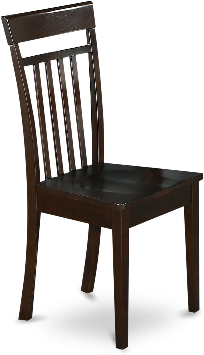 East West Furniture HLCA3-CAP-W 3 Piece Dining Set Contains a Round Dining Room Table with Pedestal and 2 Kitchen Chairs, 42x42 Inch, Cappuccino