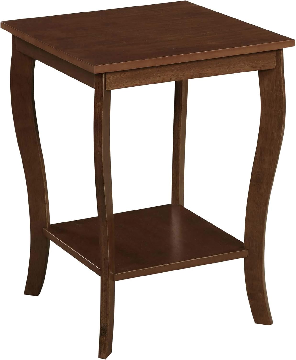Convenience Concepts American Heritage Square End Table with Shelf, Espresso
