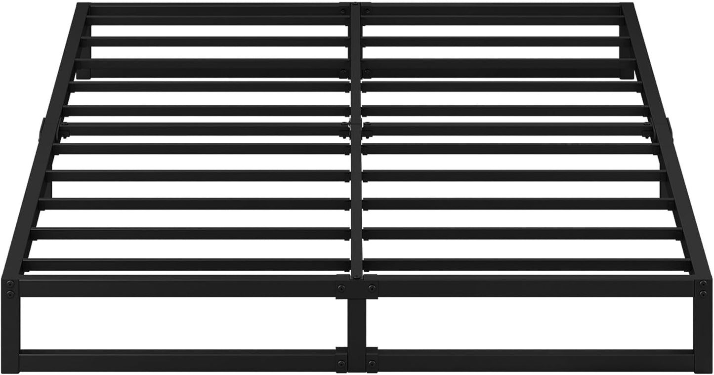 EMODA 7 Inch Full Size Bed Frame Heavy Duty Metal Platform No Box Spring Needed, Easy Assembly Noise Free, Black
