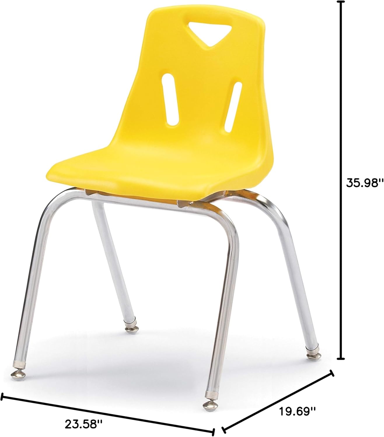 Jonti-Craft Berries 8148JC1007 Stacking Chair with Chrome-Plated Legs, 18" Height, Yellow