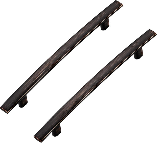 30 Pack Cabinet Handles 5" Hole Center - Curved Cabinet Pulls Oil Rubbed Bronze Drawer Pulls for Kitchen Cupboard Solid Hardware for Dresser Drawer Arch Hardware