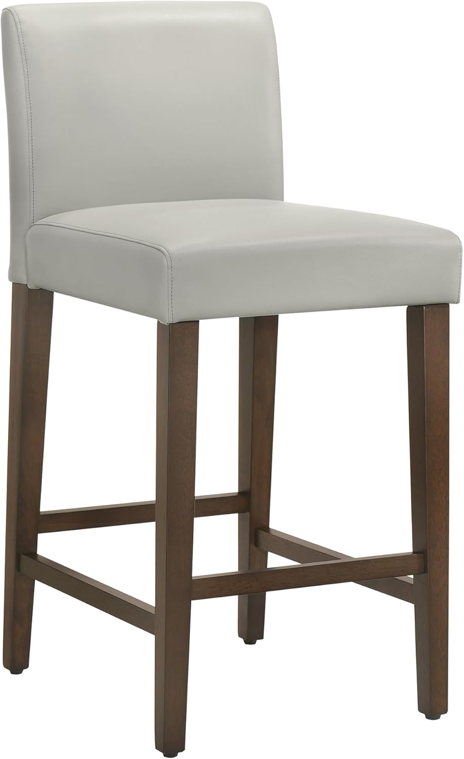 CHITA Counter Height Bar Stools Set of 3, 27" H Seat Height Upholstered Barstools, PU Leather in Creamy Grey