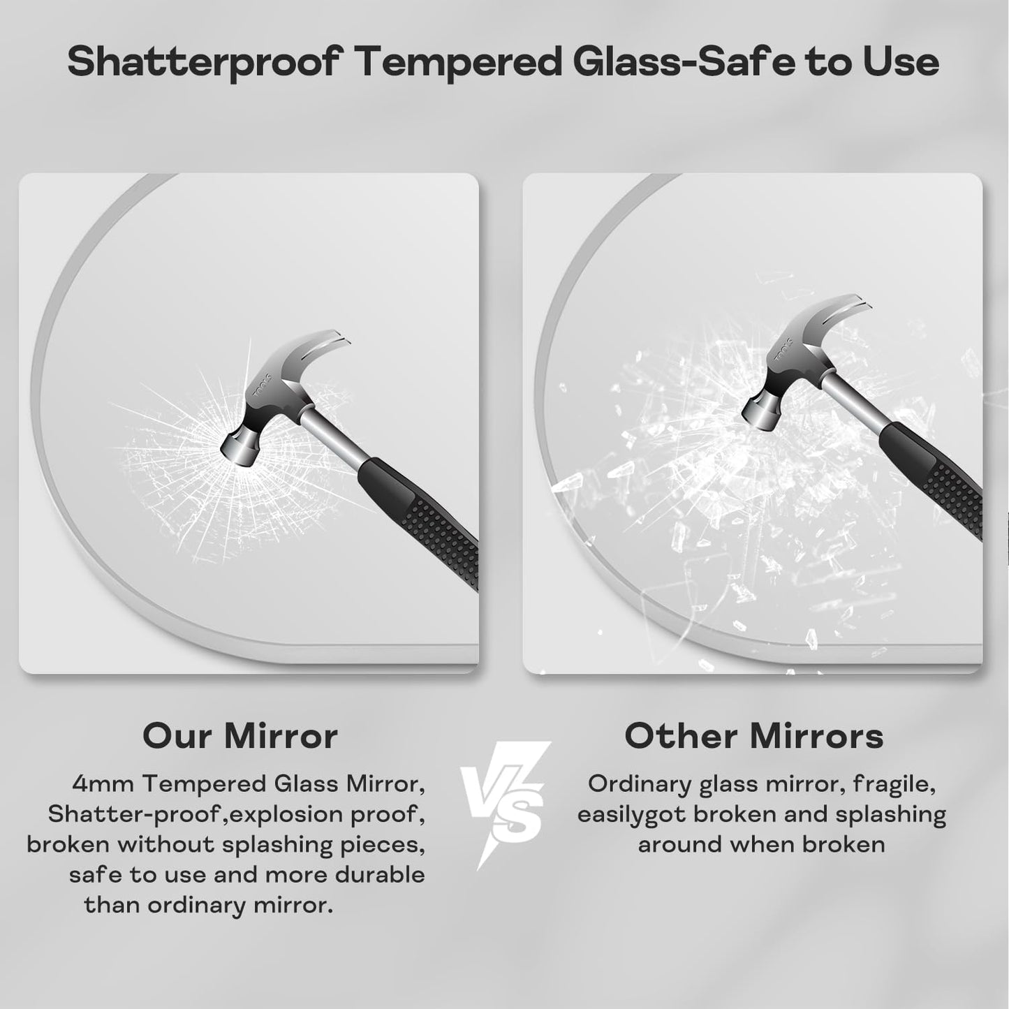 30" x 48" Silver Arched Mirror, Arch Wall Mirror, Metal Frame Black Bathroom Mirror, Arched Top Bathroom Vanity Mirror for Living Room, Bedroom, Entryway, Tempered Glass, Shatter Proof