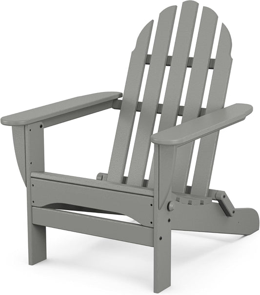 POLYWOOD AD5030GY Classic Folding Adirondack, Slate Grey