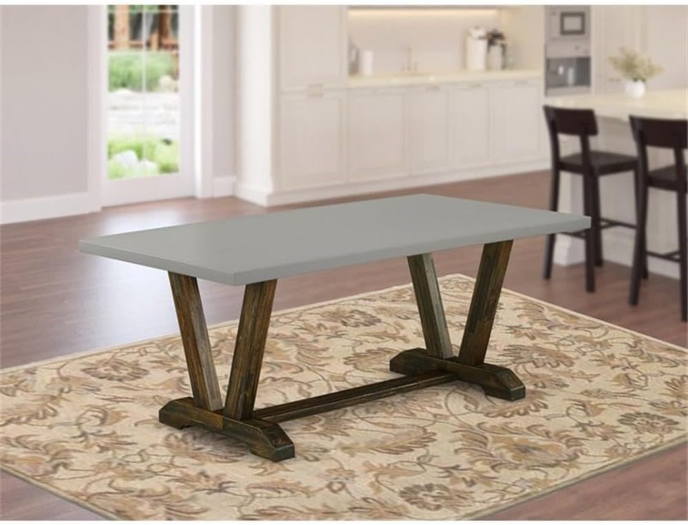 East West Furniture VT797 V-Style Kitchen Table - a Rectangle Dining Table Top with Stylish Legs, 40x72 Inch, Multi-Color