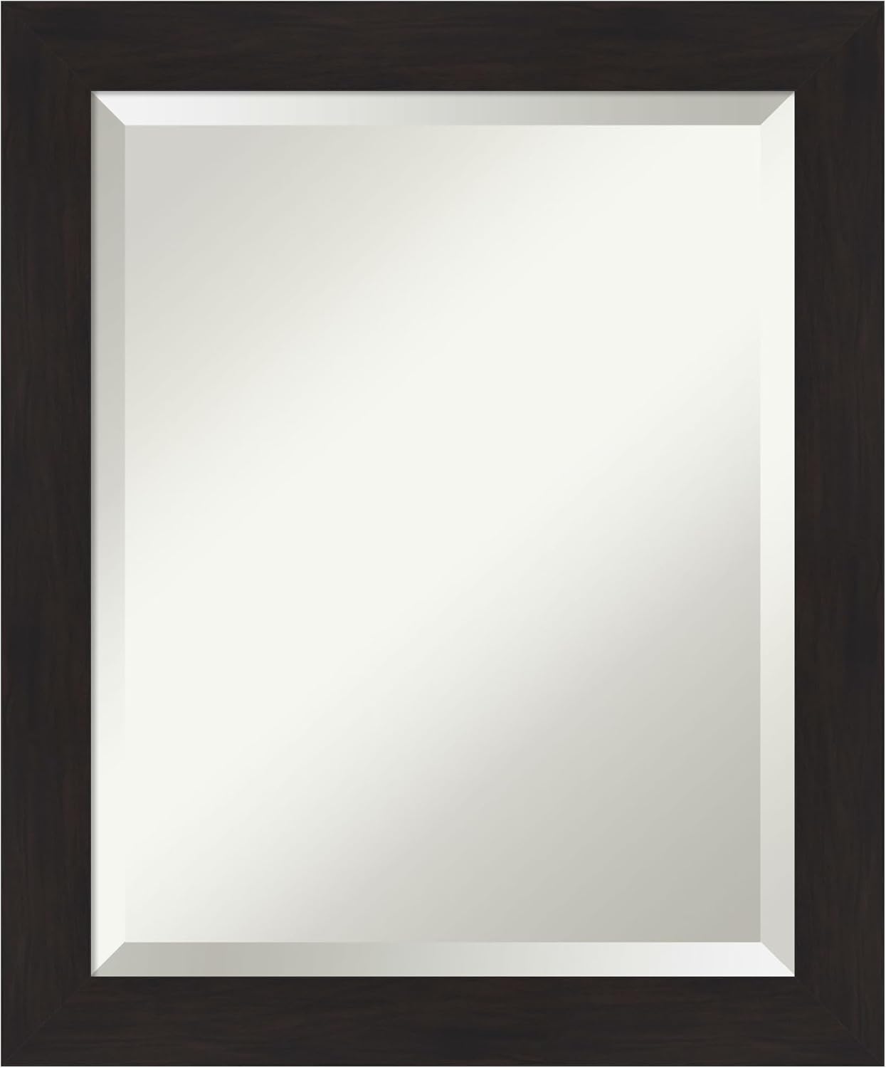 Amanti Art Brown Wall Mirror 24x20 Furniture Espresso Narrow Rectangle Bathroom Mirror for Wall Decor Living Room, Small Casual Frame, Hangs Horizonally and Vertically, Bathroom Decor, Beveled Edge
