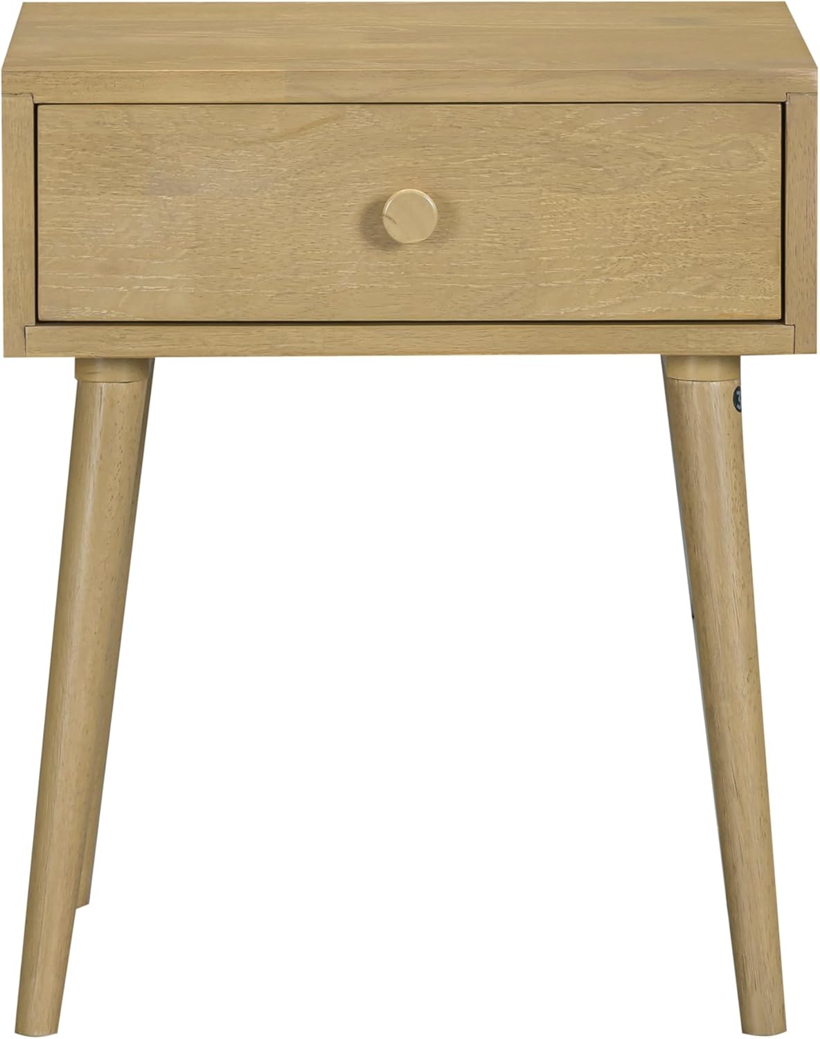 NTC Lux Solid Wood Nightstand, Mid Century Modern Side Table Bedroom, Bedside Furniture, Night Stand, End Table, Easy Assembly - Sand