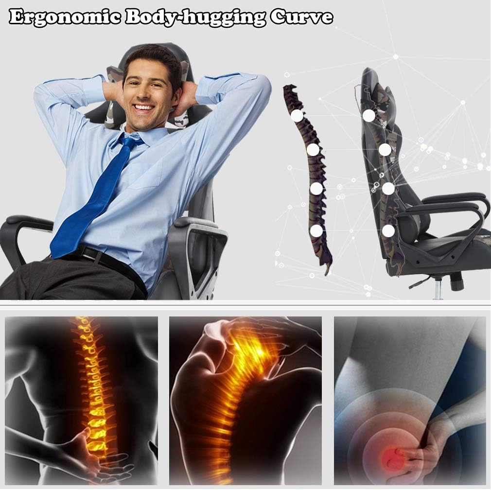 Office Chair Gaming Chair Desk Chair Ergonomic Executive Swivel Rolling Computer Chair with Lumbar Support