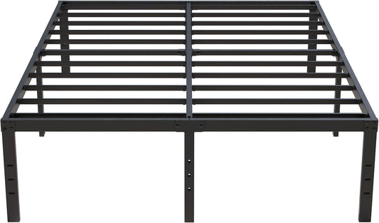 18 Inch King Bed Frame Heavy Duty Metal Platform King Size Bed Frames with High Storage, Eassy Assembly 3,500 Lbs Heavy Duty Bedframes, Black