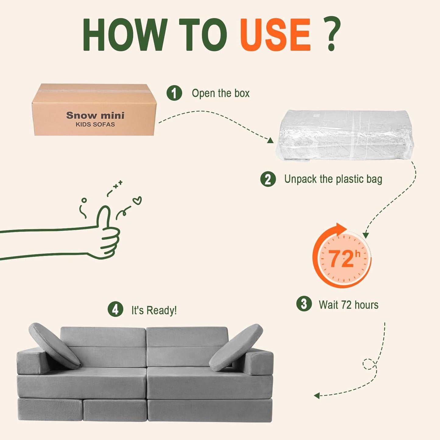 Modular Kids Play Couch 15PCS, Convertible Toddler Floor Sofa Set, Foam Play Sofa for Boys & Girls, Versatile Kids Furniture for Playroom, Climbing, Reading, Relaxing