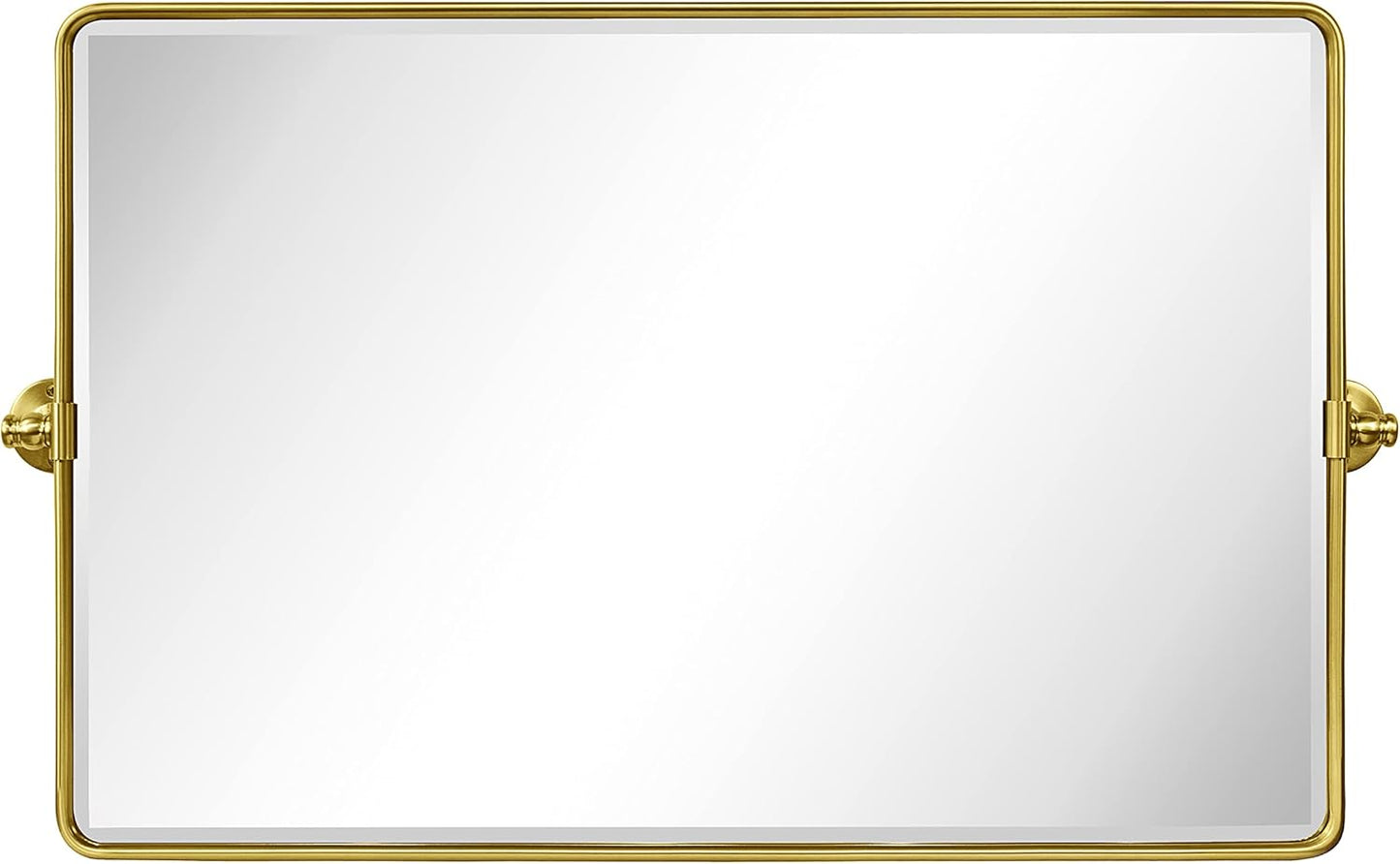 TEHOME 24 x 38'' Horizontal Farmhouse Gold Metal Framed Pivot Rectangle Bathroom Mirror Tilting Beveled Vanity Mirrors for Wall