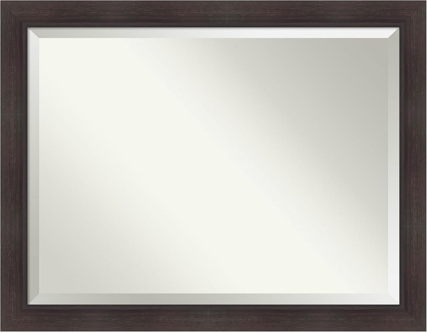 Amanti Art Brown Wall Mirror 36x46 Sloped Espresso Rectangle Bathroom Mirror for Wall Decor Living Room, X-Large Modern Frame, Hangs Horizonally and Vertically, Bathroom Decor, Beveled Edge