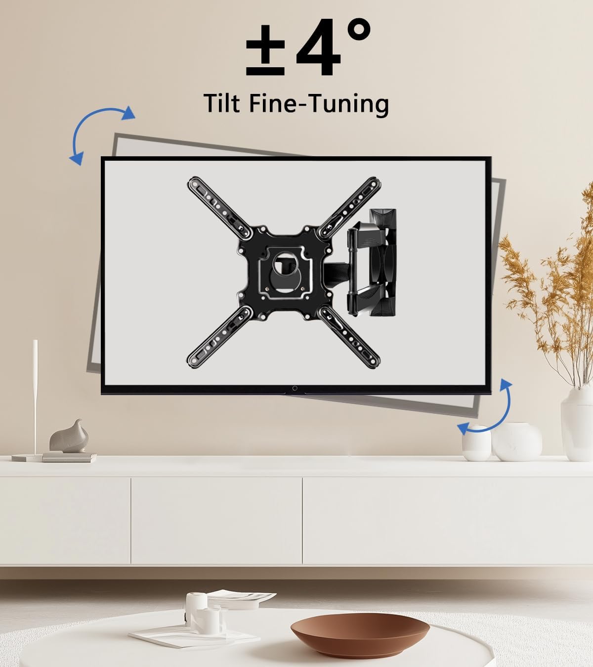 Full Motion Wall Mount for 32-60 Inch Screens, Swivel, Tilt & Extend, Articulating Mount Bracket for LED LCD OLED 4K Displays Up to 77 lbs, VESA 400x400, Space-Saving Adjustable Wall Mount