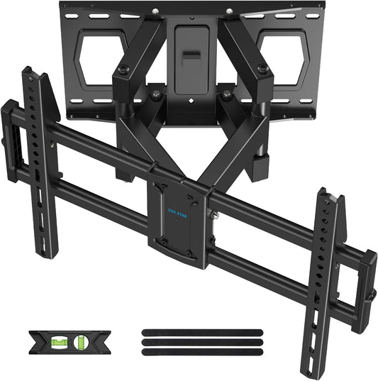 Full Motion TV Wall Mount for 37-85 Inch TVs Mounts Up to 132lbs, Fit 16" Wood Stud, Max VESA 600x400mm, Swivel and Tilt Articulating Wall Mount TV Bracket,Fit Most 55+ 65 70 75 inch TVs