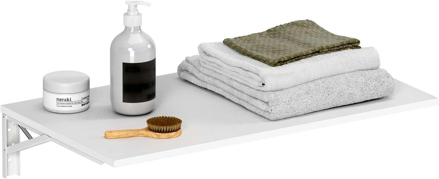 Need Small Fold Down Table Wall Mounted Heavy Duty Small Folding Wall Table Length 30 inches Width 20 inches Perfect Addition to Laundry Room/Home Bar/Kitchen & Dining Room AC15DW(7650)