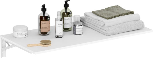 Need Fold Down Wall Mount Desk Heavy Duty Small Folding Wall Table Length 36" Width 20" Perfect Addition to Home Office/Laundry/Home Bar/Kitchen & Dining Room AC15DW(9050)