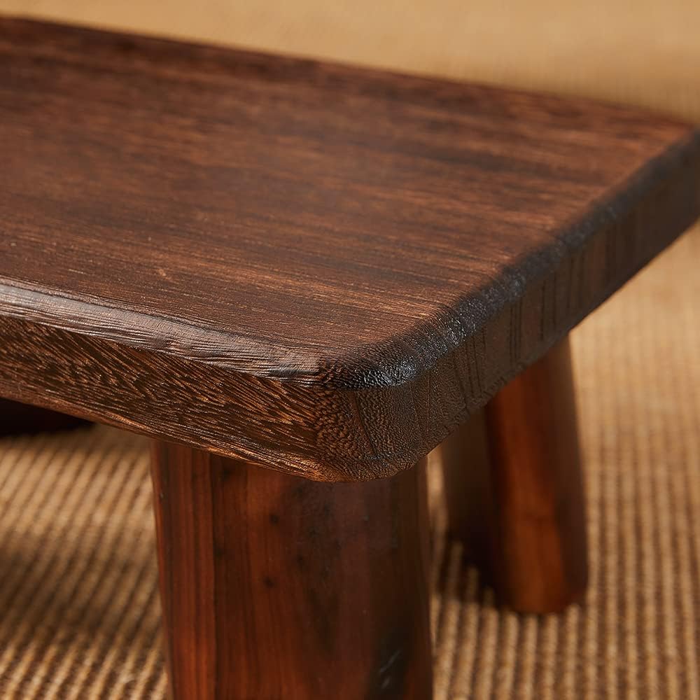 Wooden Stool, Rectangular Bedside Step Stool, Step Ladder for Kitchen & Bathroom, Foot Rest Stool Under Desk, Super Sturdy Hold Up to 500 LBS