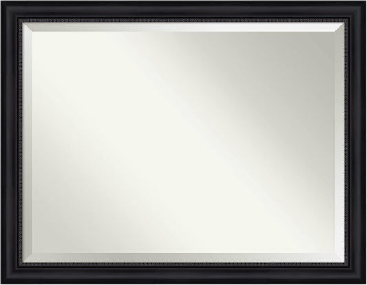 Amanti Art Black Bathroom Mirror for Over Sink, 35x45 Astor Black Rectangle Vanity Mirror, X-Large Traditional Frame, Hangs Horizonally and Vertically, Bathroom Wall Decor, Beveled Edge