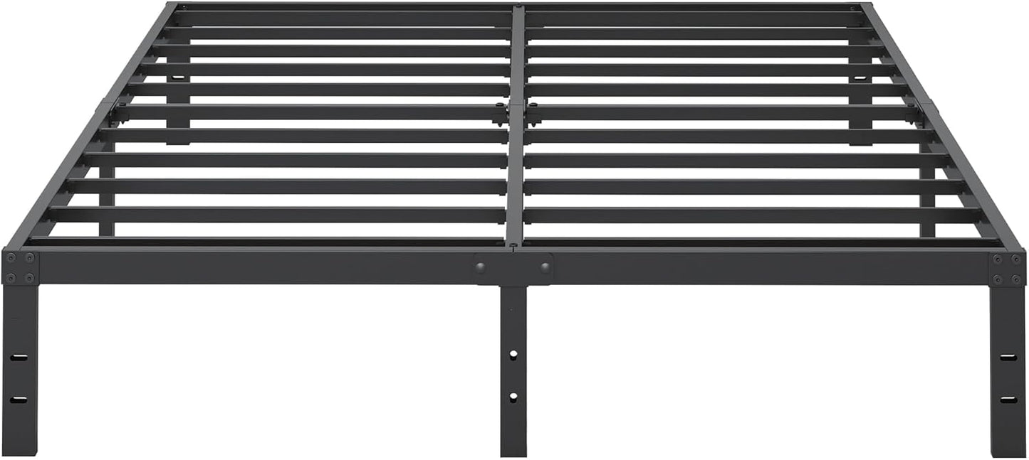 10 Inch King Size Bed Frame, Platform Metal Bed Frame King Heavy Duty Steel Slat Mattress Foundation, No Box Spring Needed, Easy Assembly, Noise-Free, Black
