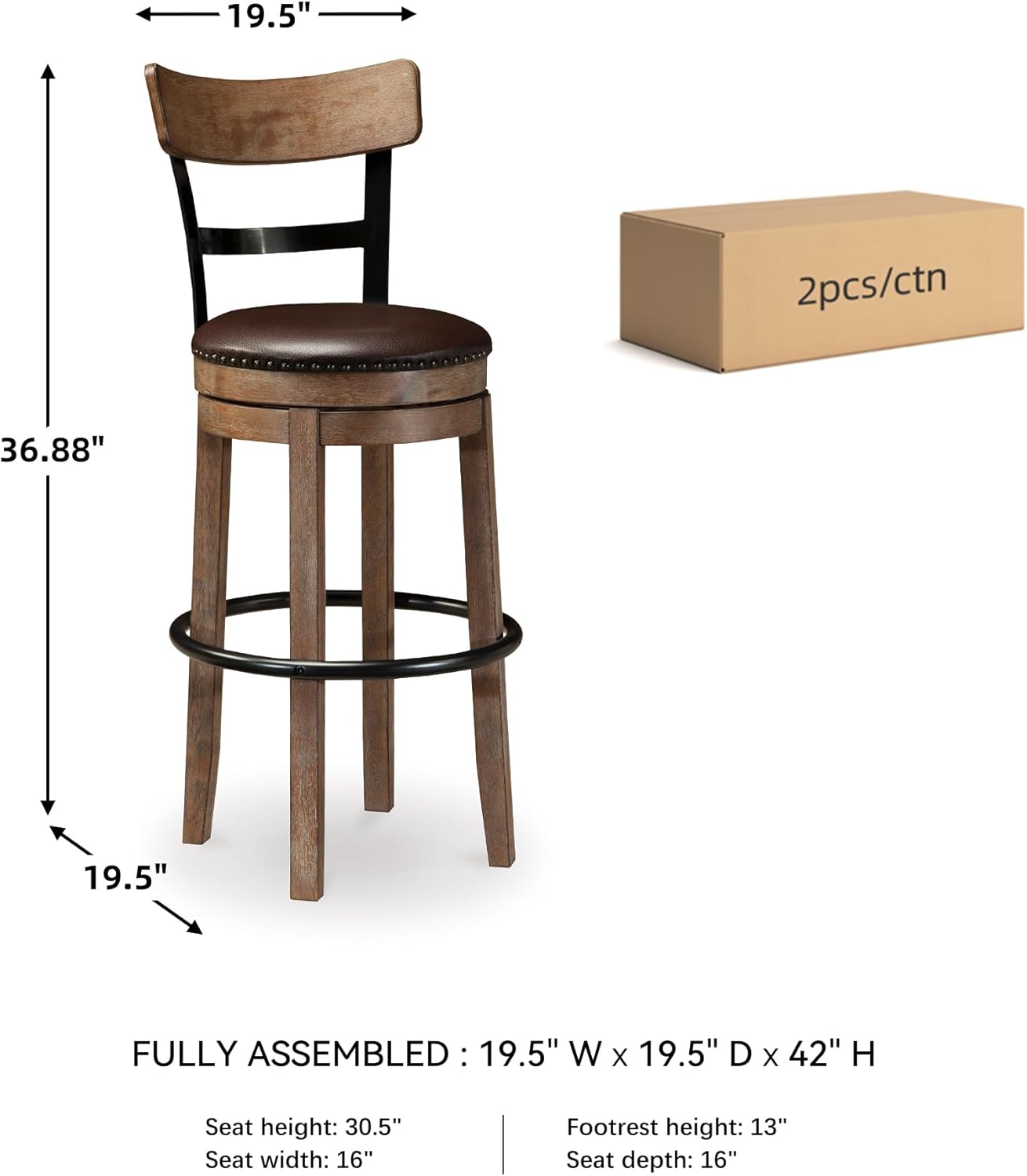 Signature Design by Ashley Pinnadel Barstool, Bar, Light Brown