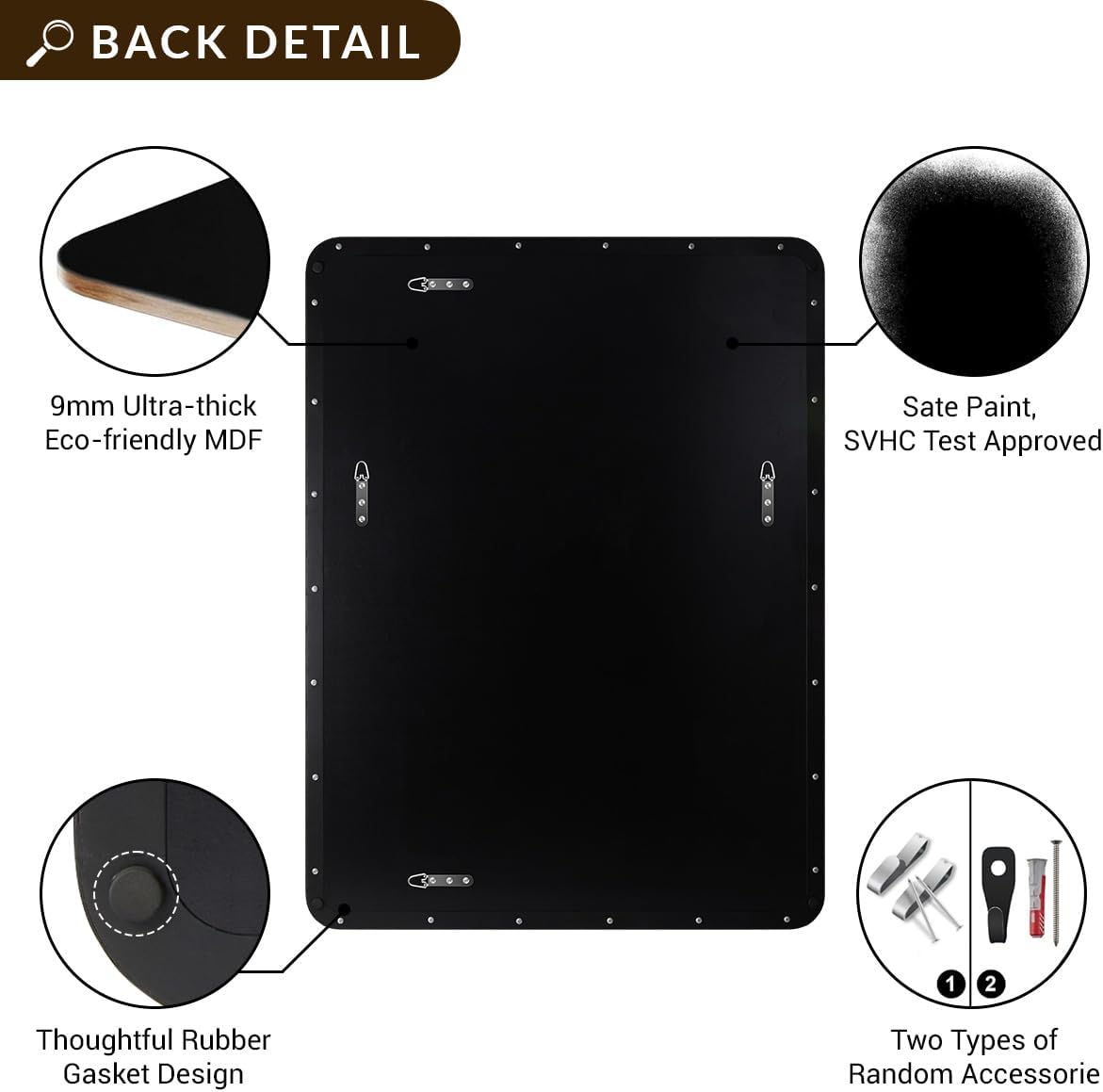 ANDY STAR Brushed Nickel Mirrors for Bathroom Sink, 30x30 Inch Bathroom Vanity Mirror with Square Metal Frame-Modern Clean Design with Superior Stainless Steel Frame