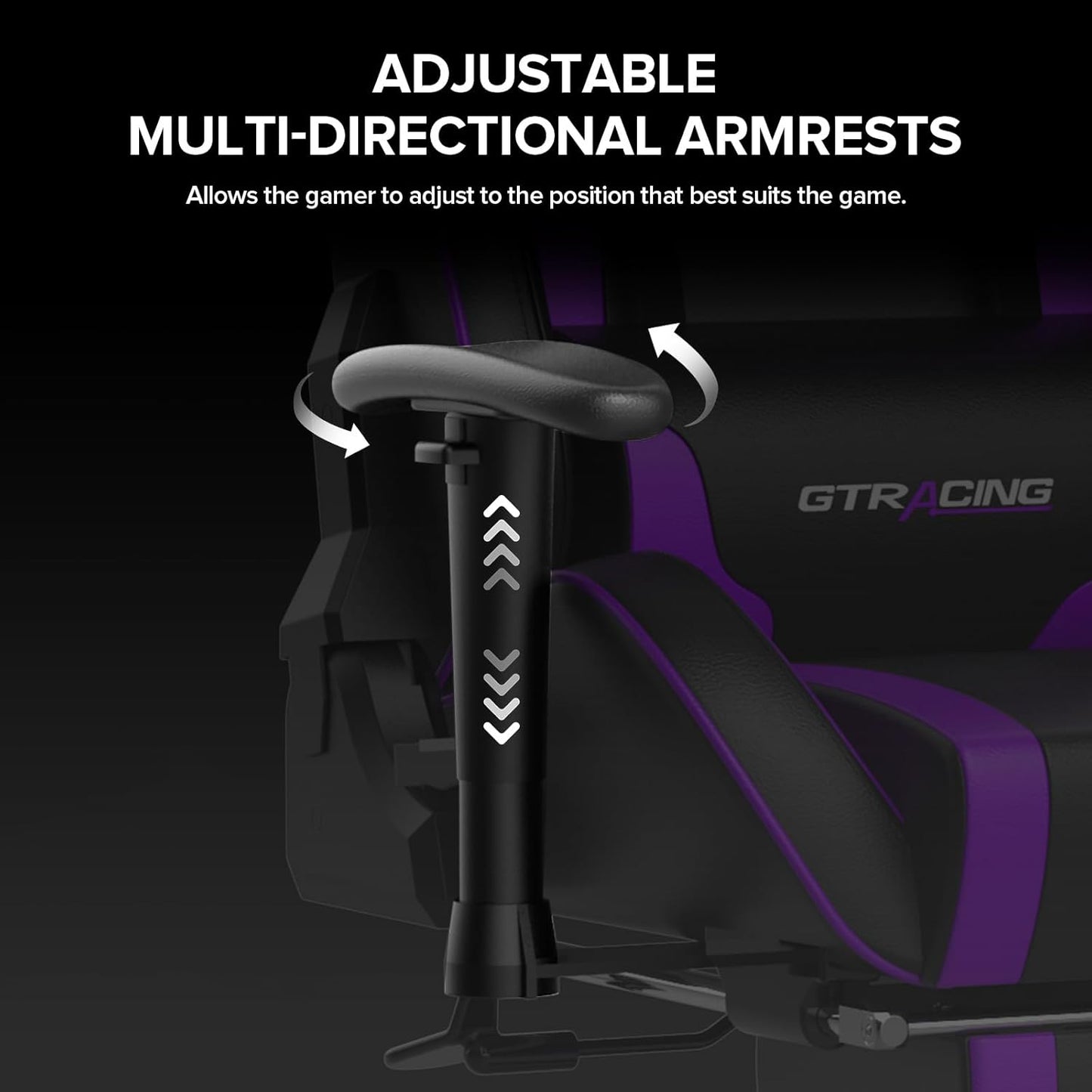 GTRACING Gaming Chair with Speaker and Footrest Office Computer Chairs Music Video Gamer Chair Heavy Duty Ergonomic Computer Office Desk Chair Purple