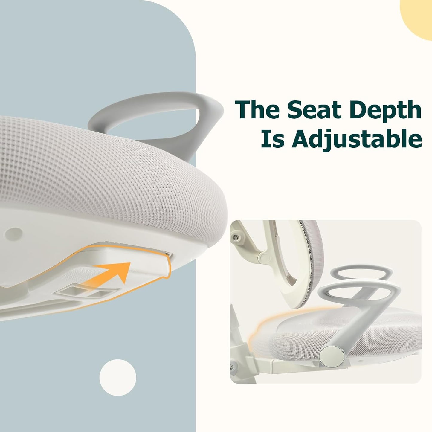 Ergonomic Kids Desk Chair with Footrest & Height-Adjustable Seat, Multifunctional for Study, Work & Dining – Comfy Cushion & Smooth Wheels for Boys & Girls (Grey)