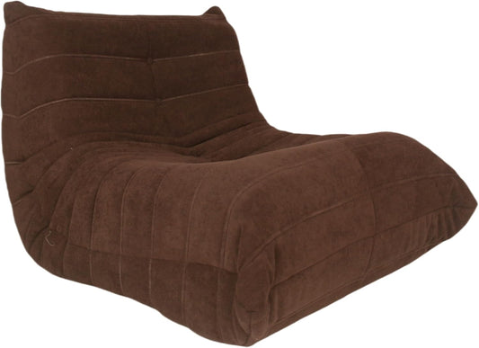 Bean Bag Chair - Memory Foam Bean Bag Chair for Adults, Comfy High-Resilience Single Sofa, Small Space Floor Chair, Chaise Lounge for Living Room, Bedroom (Dark Brown, Wrinkles)