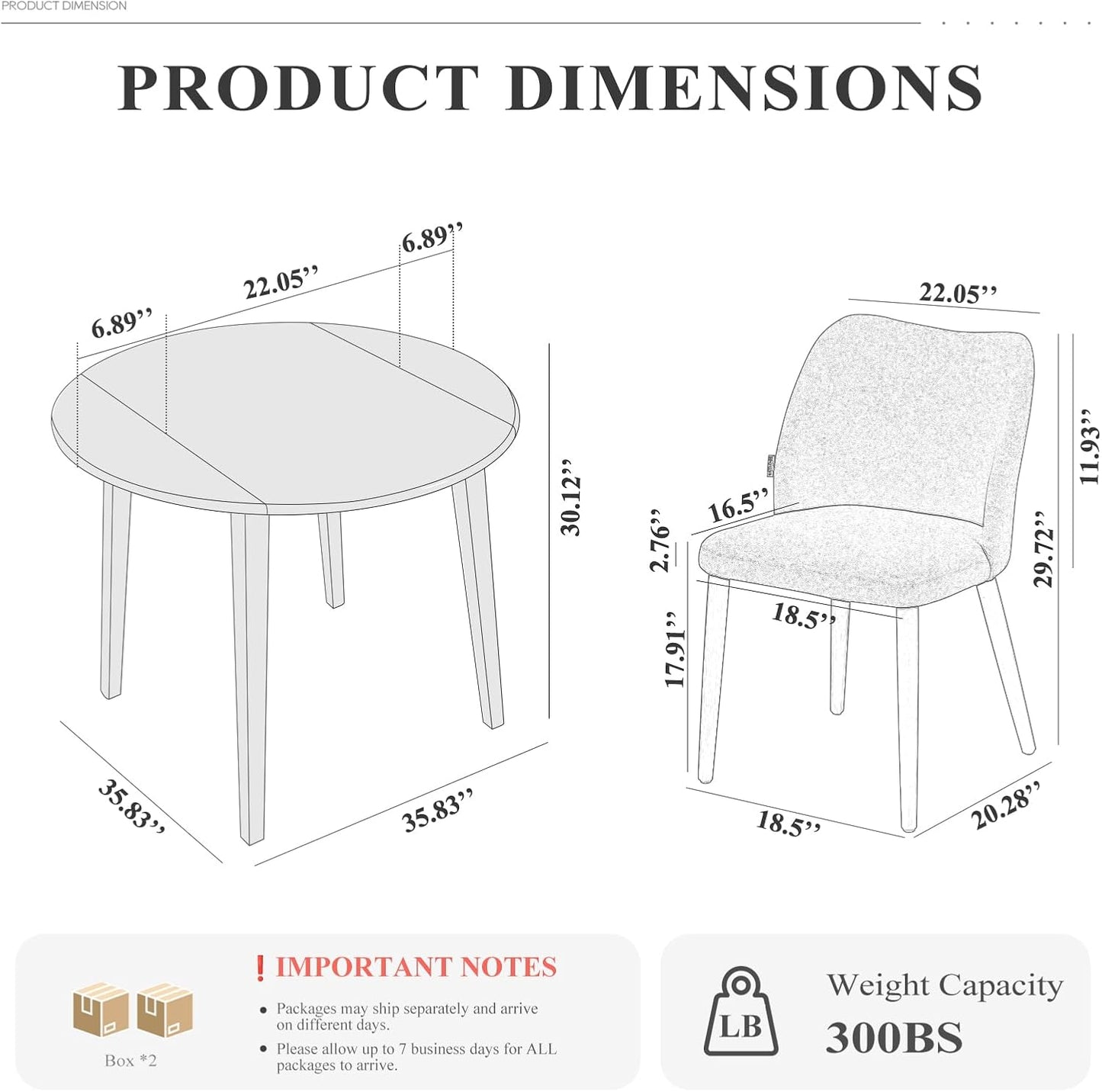 COLAMY 3-Piece Extendable Dining Table Set for 2, 36" Kitchen Round Wood Table with 2 Wooden Dining Room Chairs,Light Brown/Green