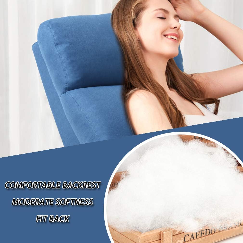 BestMassage | Recliner Chair | with 2 Point Massage Function | Textile Blue | with Lumbar Support, Adjustable Push Back, Footrest & Padded Seat | Easy Assembly | for Living Room, Home Theatre